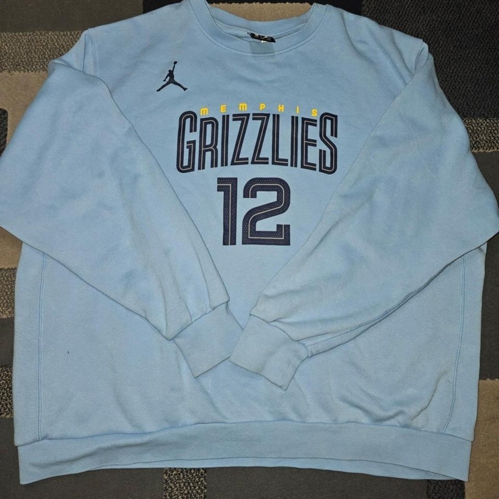 Jordan Memphis Grizzlies Ja Morant Sweatshirt Mens 3XL Blue Good‎